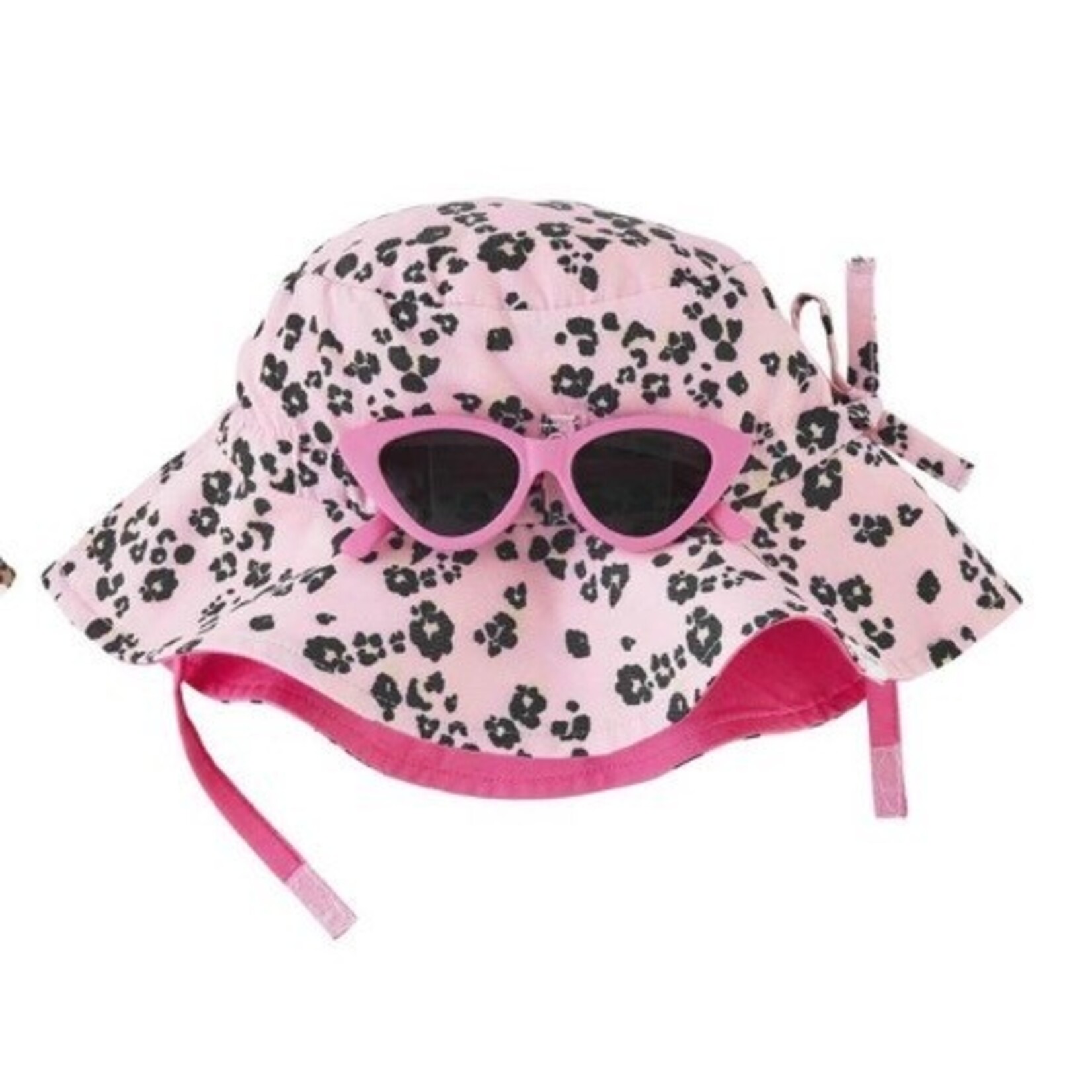 Mudpie Mudpie Bucket Hat & Sunglasses Pink Leopard