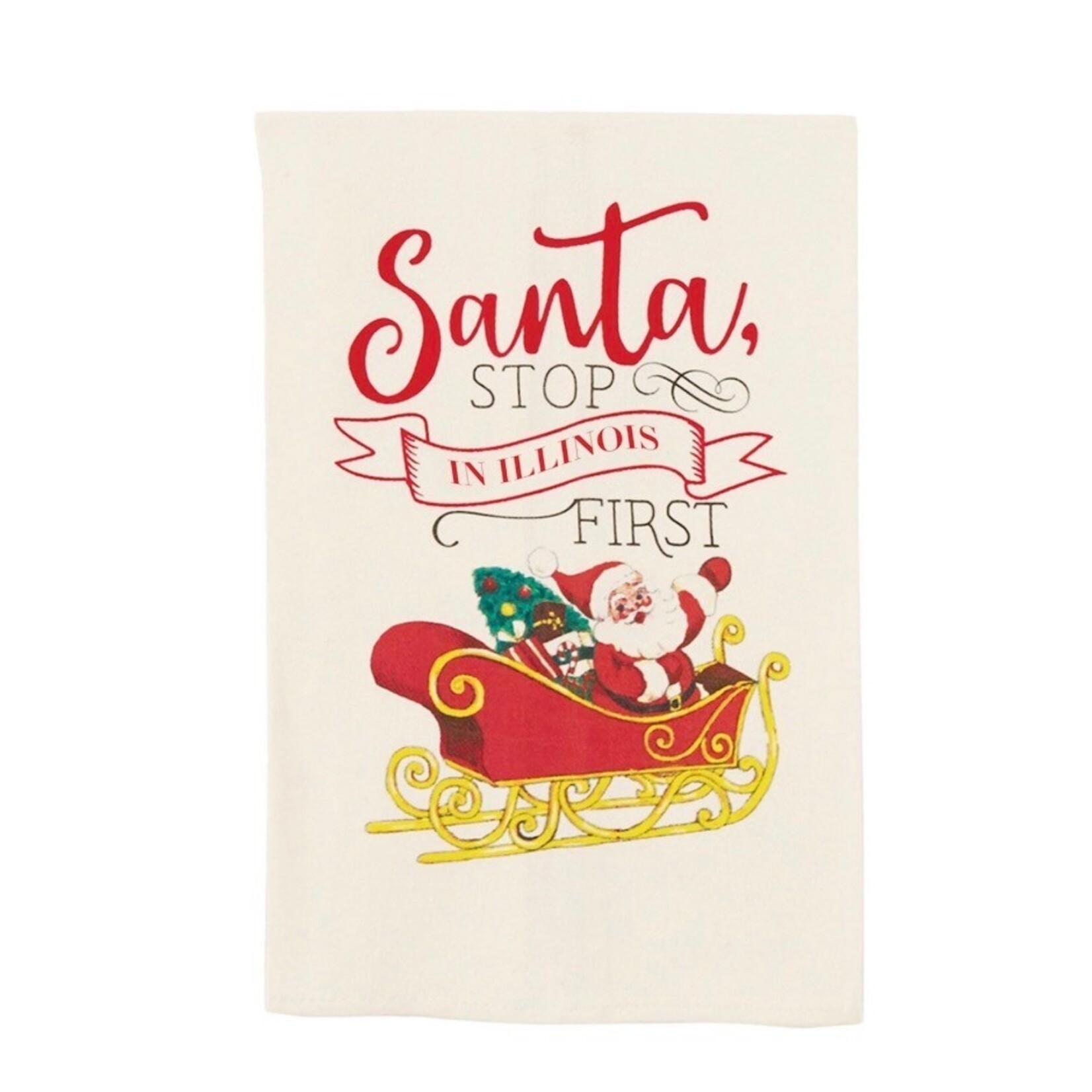 Mudpie Mudpie Santa Stop Towel Illinois