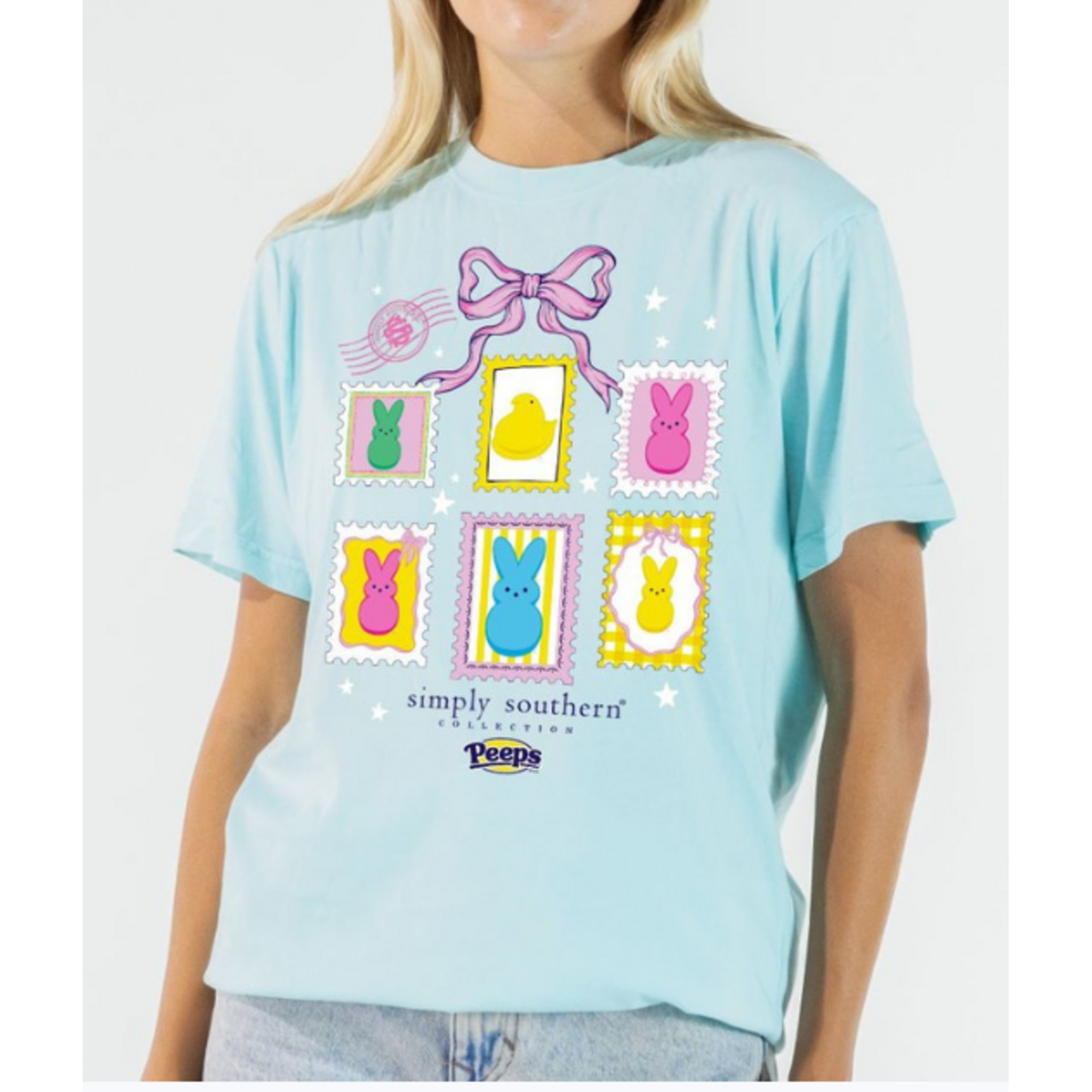 Simply Southern Simply Southern Short Sleeve Tee Peeps Stamps Agean