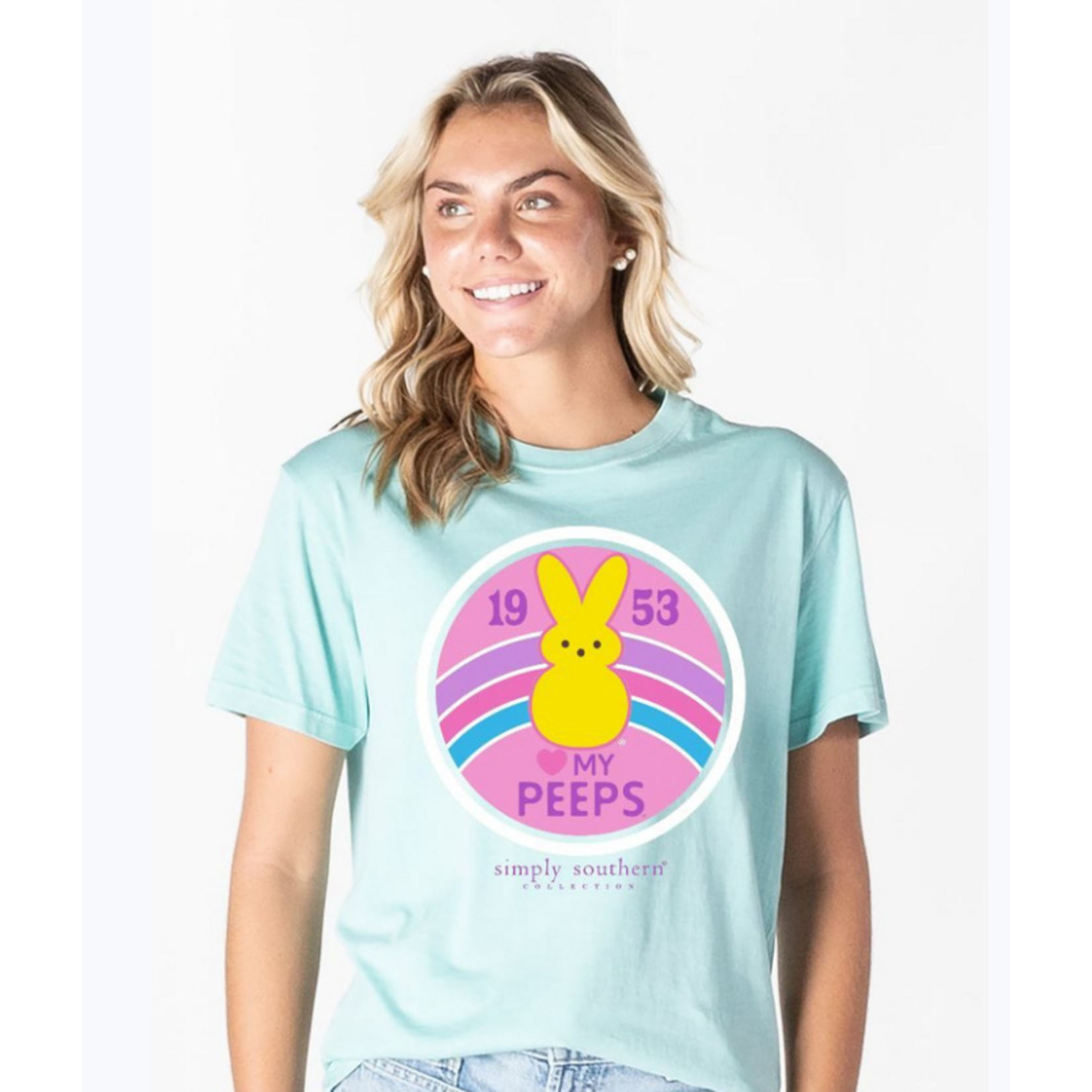 Simply Southern Simply Southern Short Sleeve Tee Peeps Logo Tide Pool