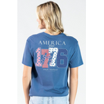 Simply Southern Simply Southern Mineral Wash Short Sleeve Tee America Overcast