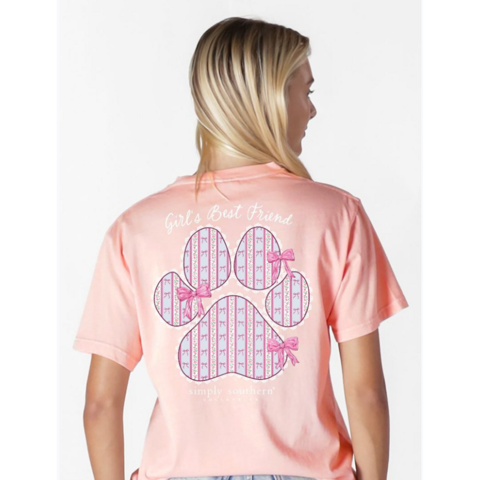 Simply Southern Simply Southern Mineral Wash Short Sleeve Tee Friend Light Peach