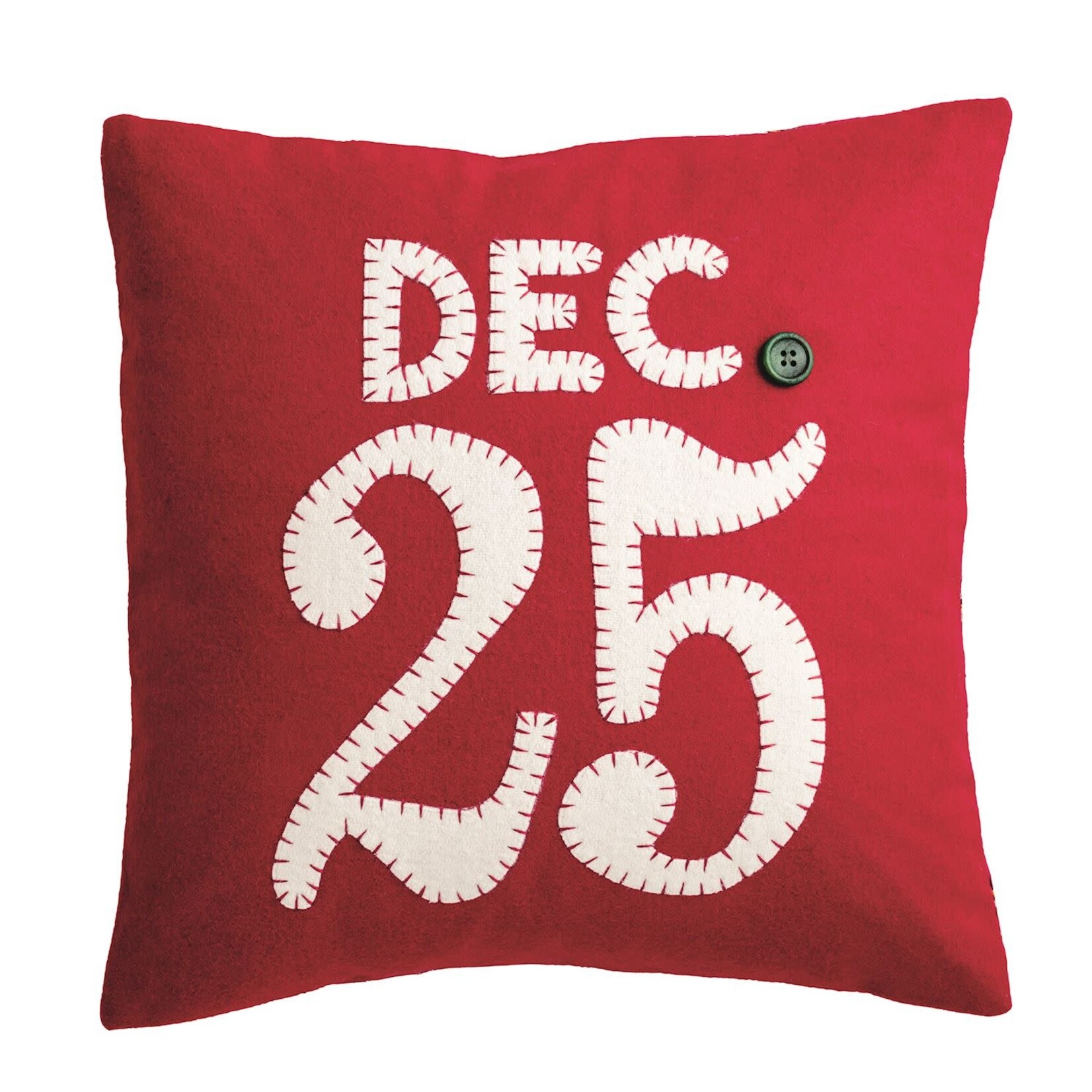 Mudpie Mudpie Felted Christmas Pillow Dec. 25