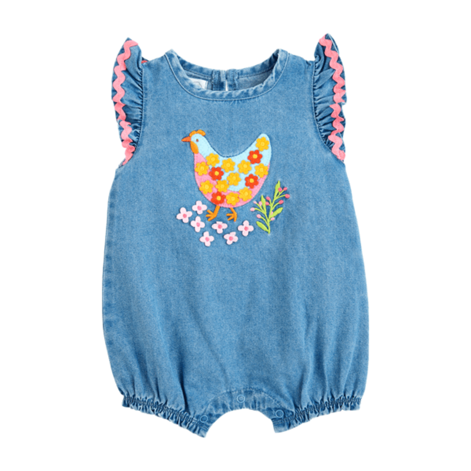 Mudpie Mudpie Chicken Denim Romper