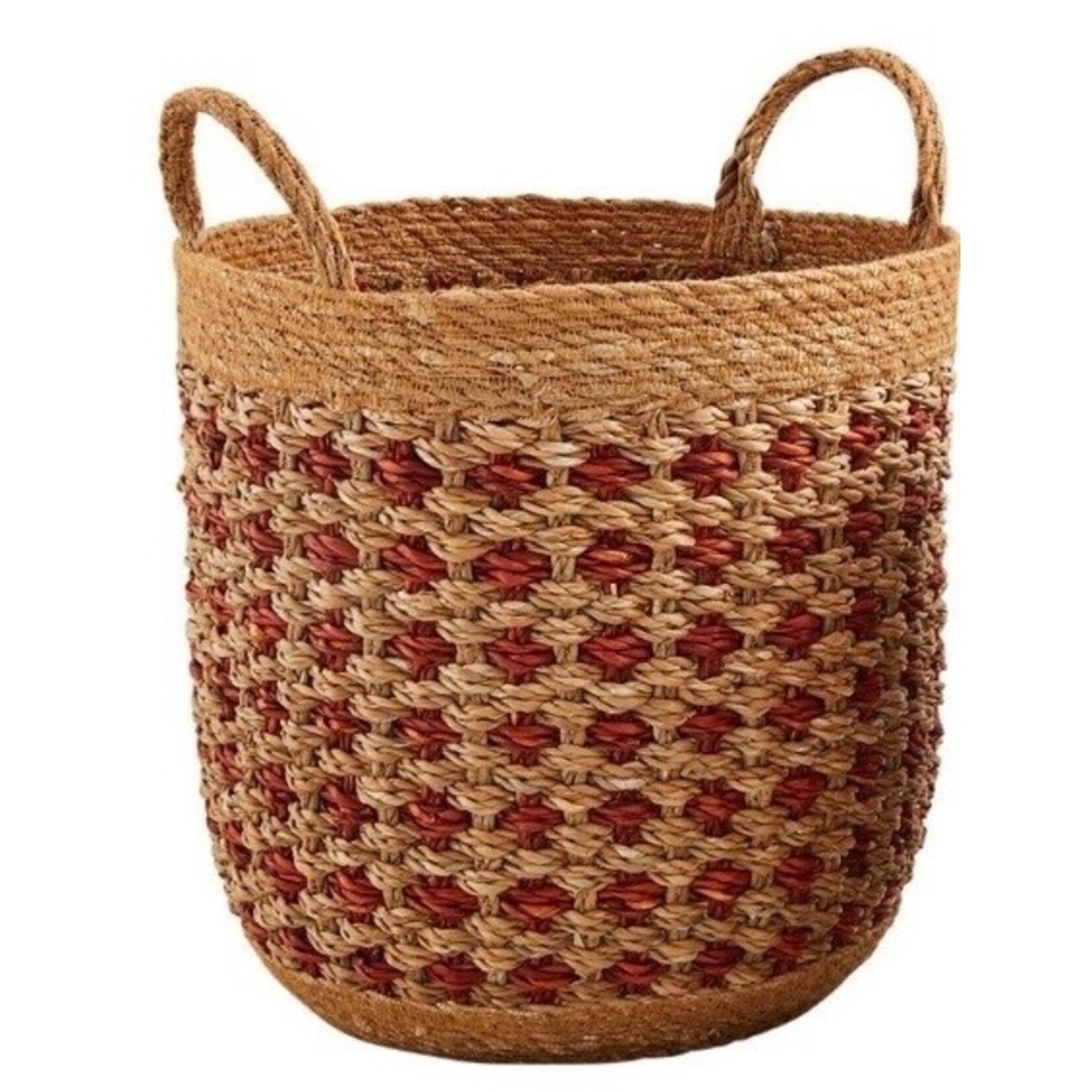 Mudpie Mudpie Terracotta & Cream Seagrass Basket