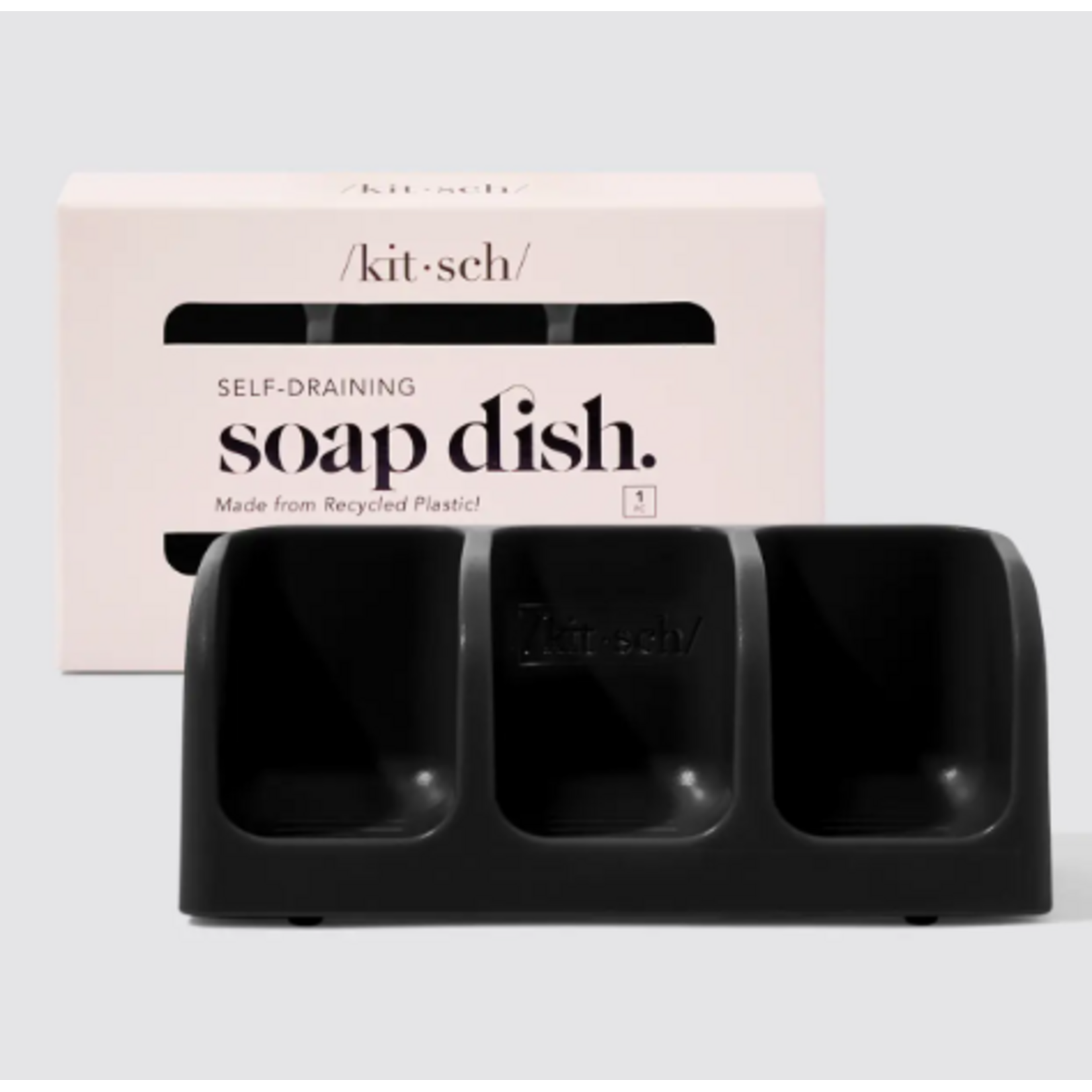 Kitsch Kitsch Self Draining Soap Dish Black