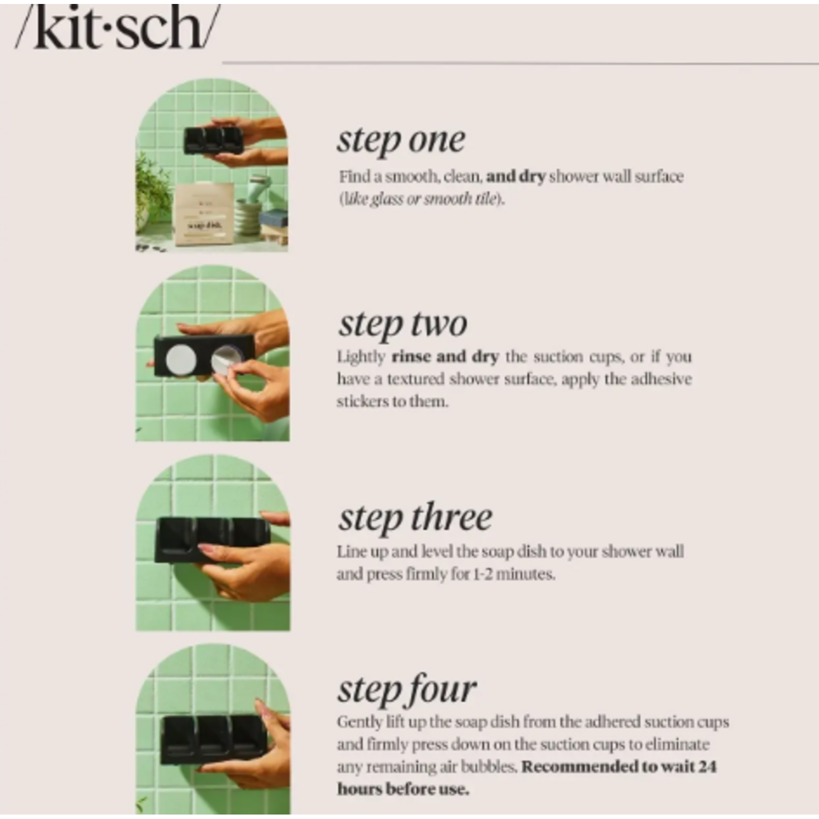 Kitsch Kitsch Self Draining Soap Dish Black