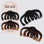 Kitsch Kitsch Octopus Claw Clips 2pc Black & Tortoise