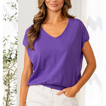 Sew in Love Sew In Love Cap Sleeve V-Neck Top Purple