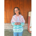 Simply Southern Simply Southern Hoodie Patchwork Pink Sun