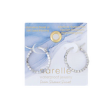 Howards Howard's Narelle Waterproof Square Beaded Hoop Earrings Silver