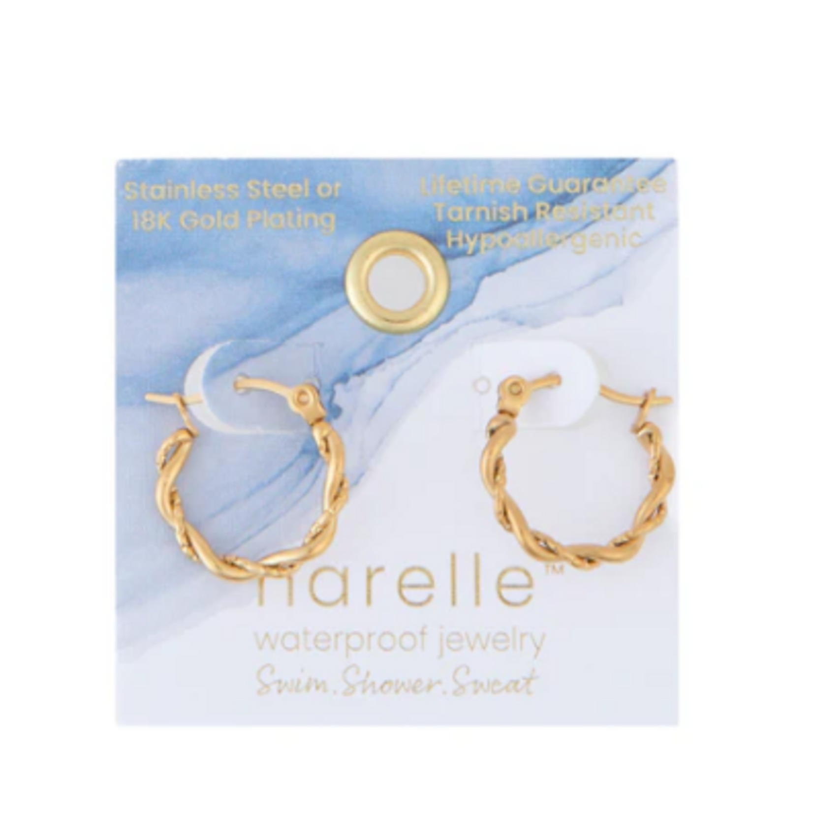 Howards Howard's Narelle Waterproof Twisted Hoop Earrings Gold