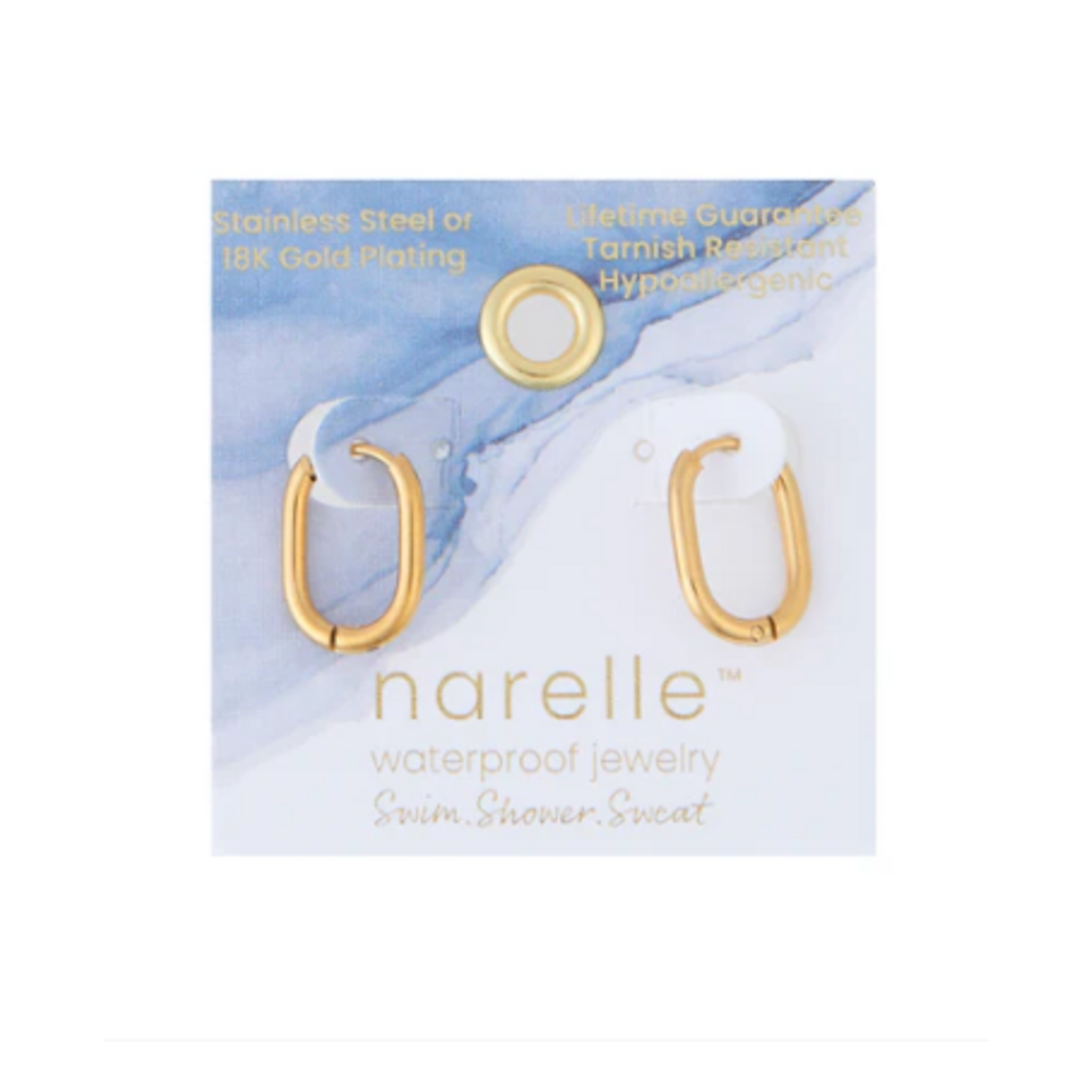 Howards Howard's Narelle Waterproof Oval Huggie Hoop Earrings Gold