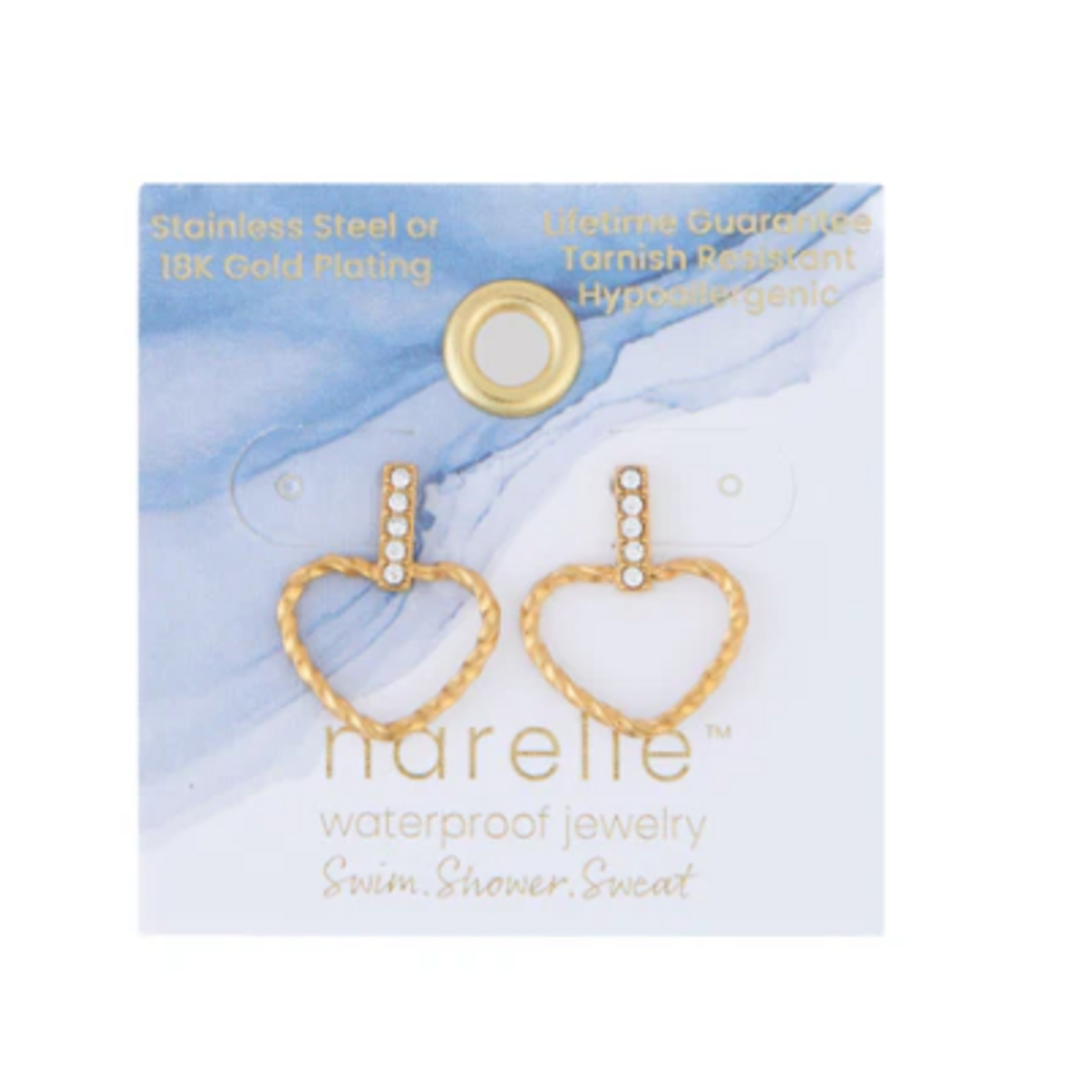 Howards Howard's Narelle Waterproof Heart Outline Bar Stud Earrings Gold