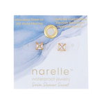 Howards Howard's Narelle Waterproof 5mm Square Cubic Zirconia Stud Earrings Gold