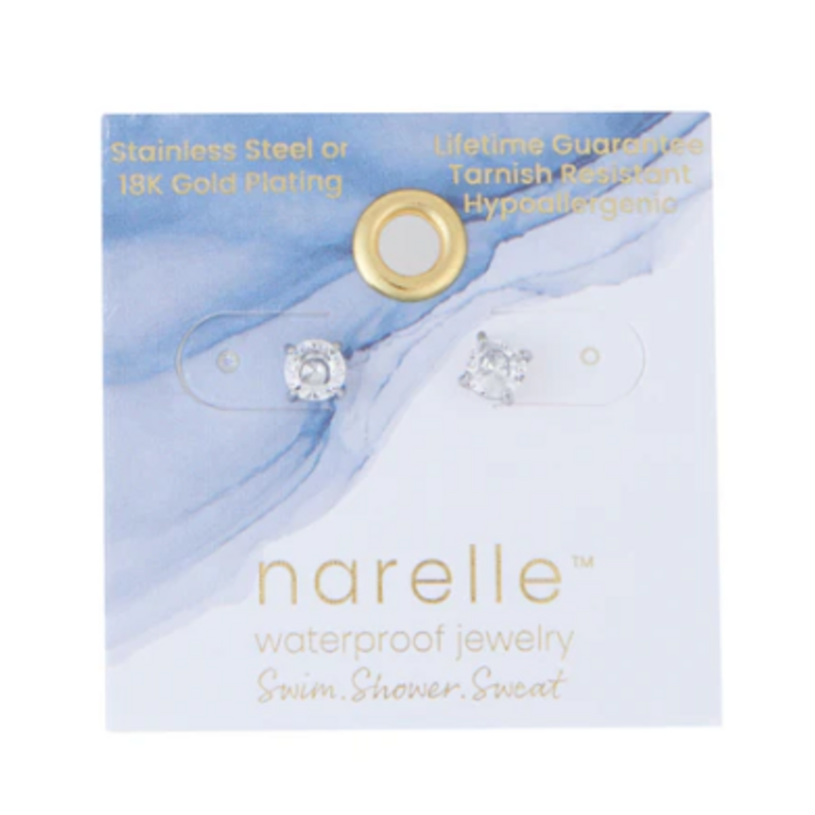 Howards Howard's Narelle Waterproof 5mm Round Cubic Zirconia Stud Earrings Silver