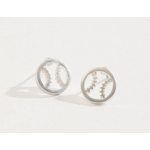 Howards Howard's Baseball Stud Buds Earrings Silver