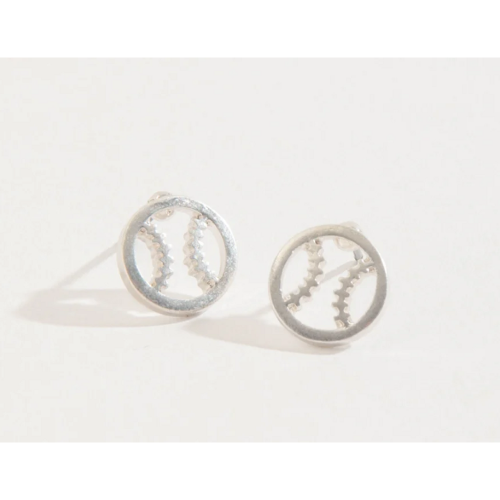 Howards Howard's Baseball Stud Buds Earrings Silver