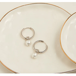 Howards Howard's Nicola Pearl Hoop Earrings Silver