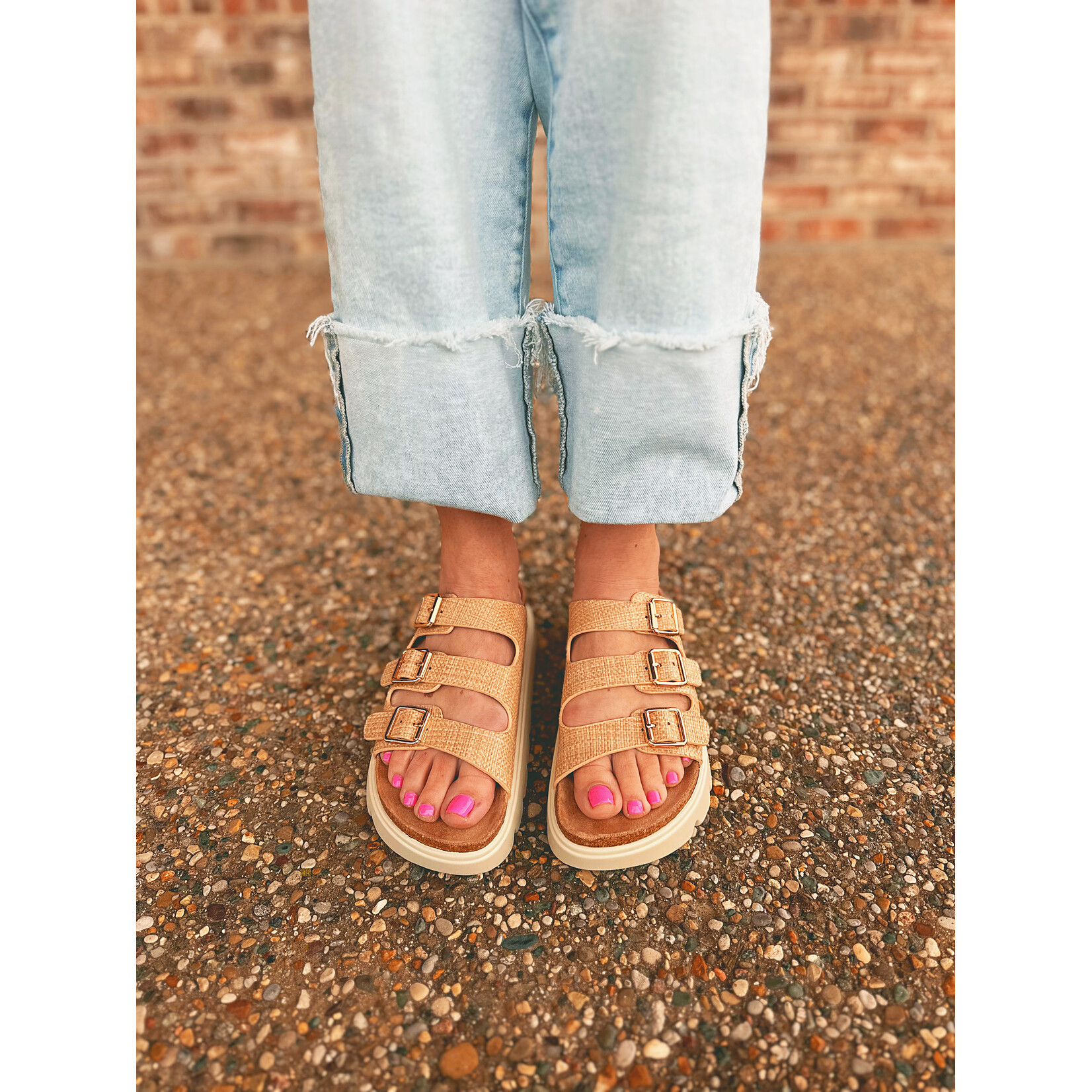 Corkys Corkys Threes Company Platform Sandal Raffia