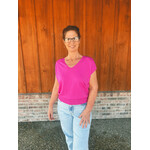 Sew in Love Sew In Love Cap Sleeve V-Neck Top Pink