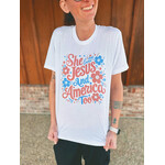 Sweet Southern Sweet Southern Love Jesus and America Too Graphic Tee White