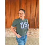 Sweet Southern Sweet Southern Floral USA Graphic Tee Charcoal