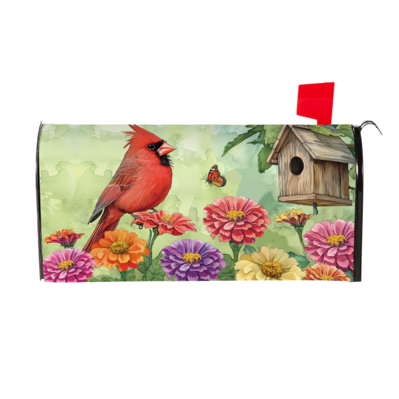 Evergreen Spring Cardinal Time Mailbox Cover