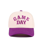 Zenana Zenana Game Day Two Tone Canvas Cotton Cap Purple