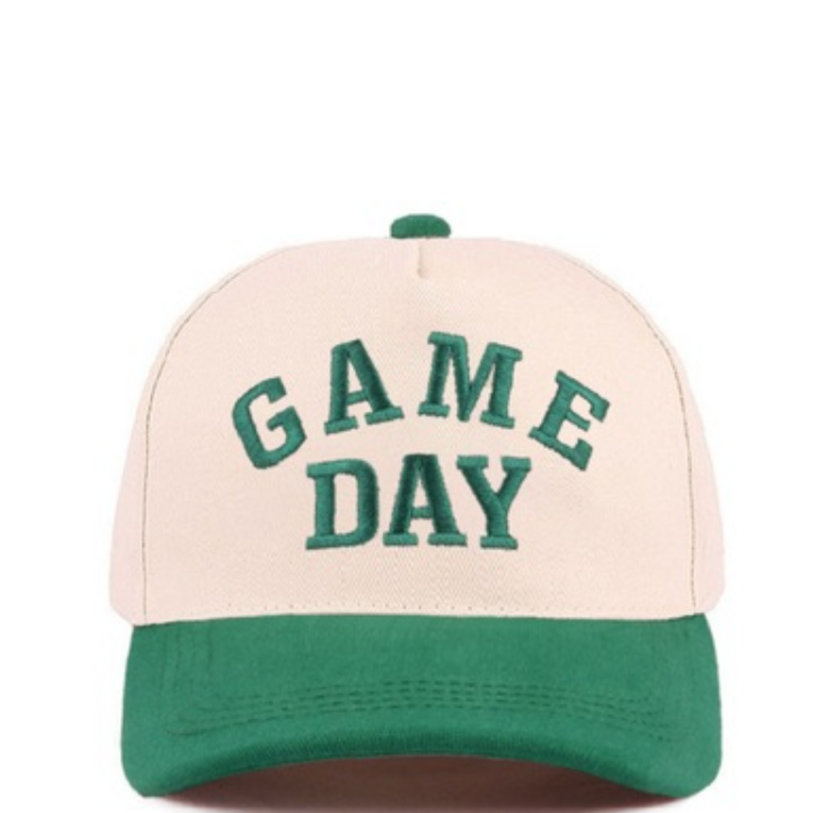 Zenana Zenana Game Day Two Tone Canvas Cotton Cap Green