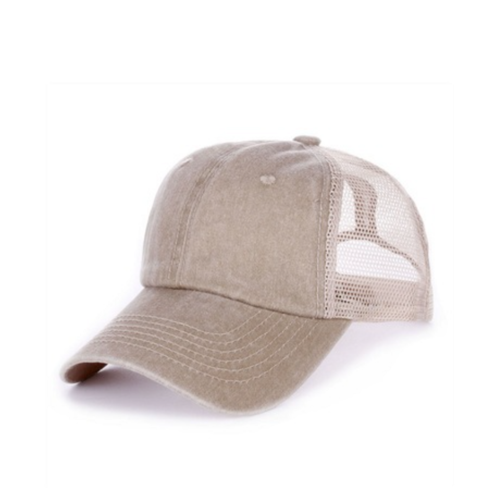 Zenana Zenana Vintage Wash Adjustable Mesh Cap Ash Mocha/ Tan