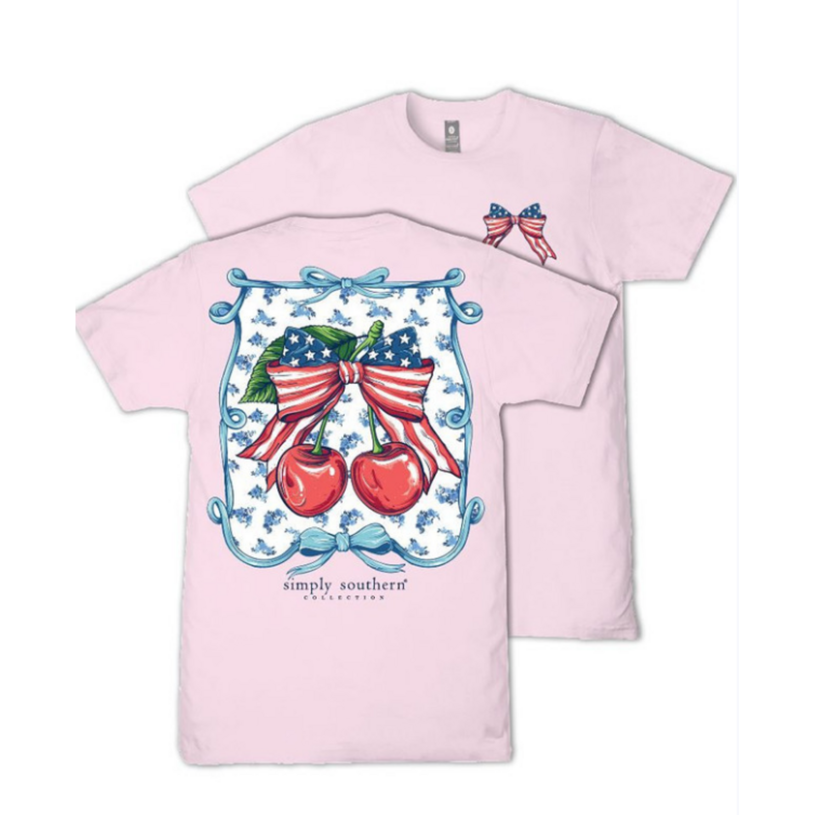 Simply Southern Simply Southern Short Sleeve Tee USA Cherry Peony