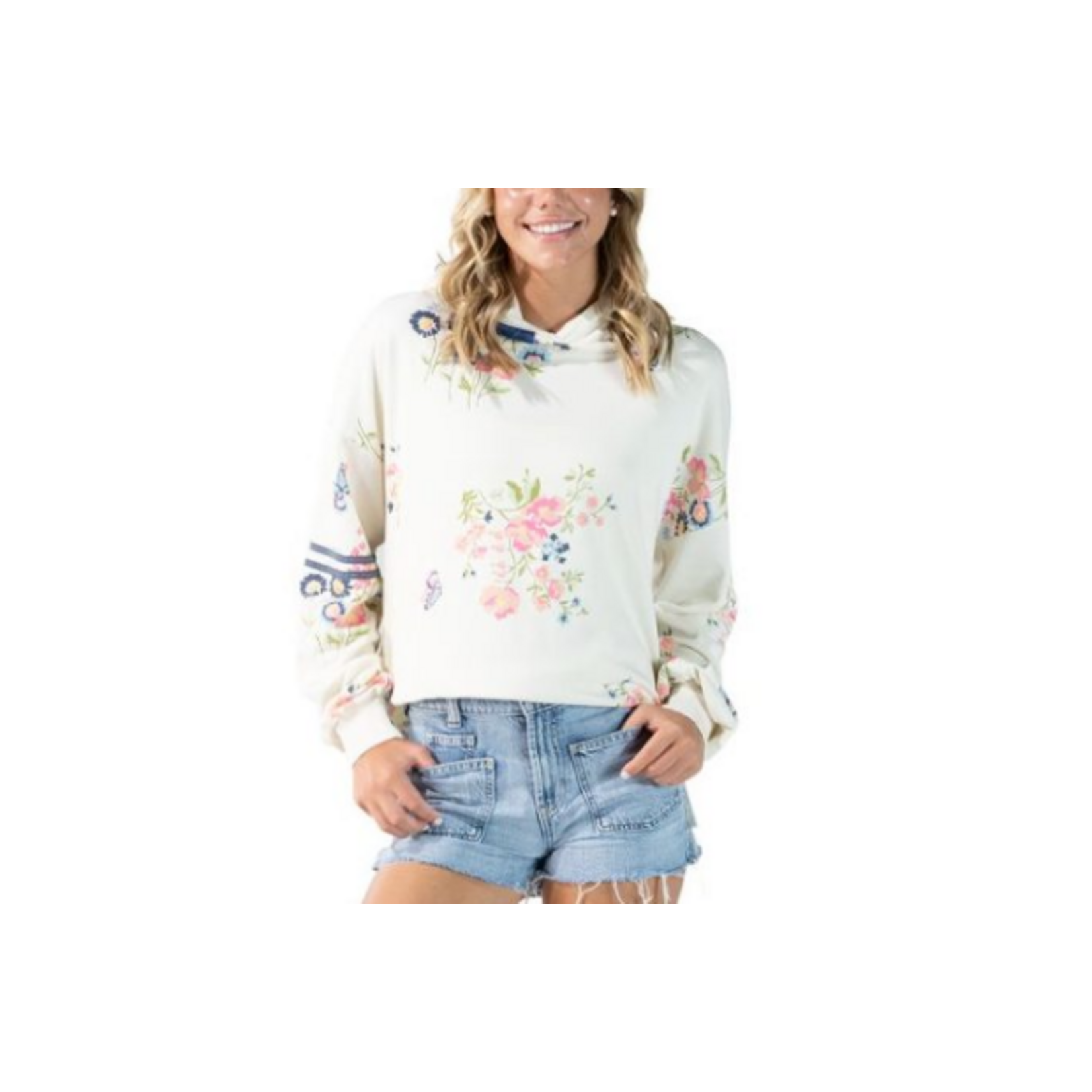 Simply Southern Simply Southern Oversized Hoodie Floral Print