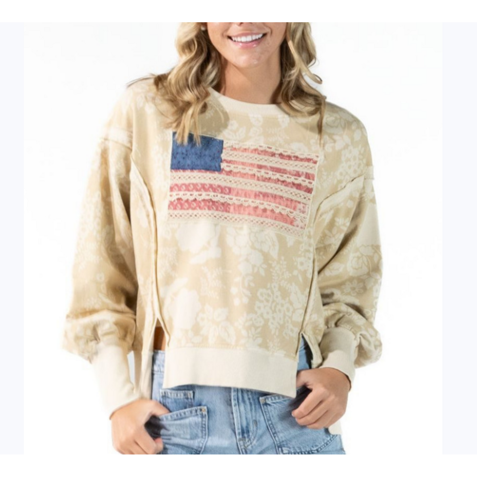 Simply Southern Simply Southern Pullover Washed Flag