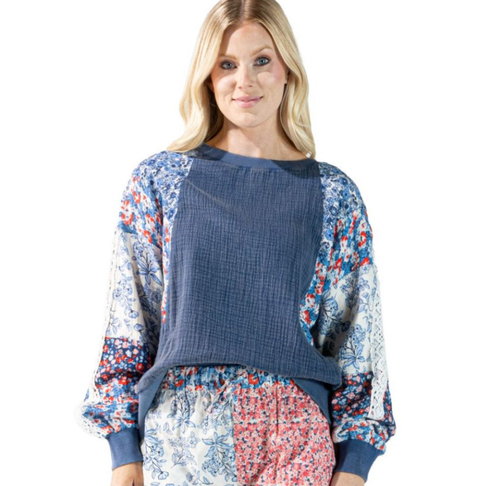 Simply Southern Simply Southern Floral Americana Pullover