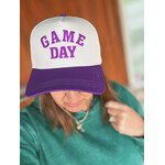 Zenana Zenana Game Day Two Tone Canvas Cotton Cap Purple