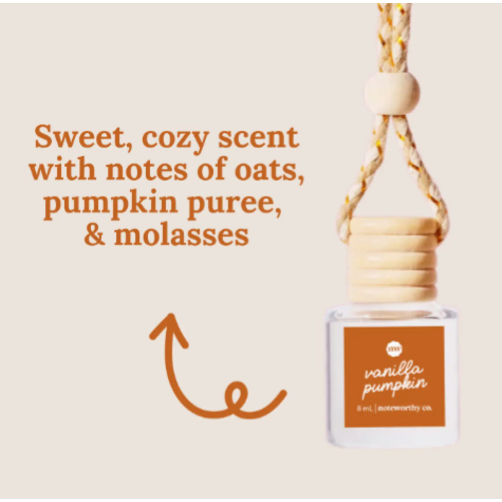 Noteworthy Co. Noteworthy Co. Car Diffuser Vanilla Pumpkin
