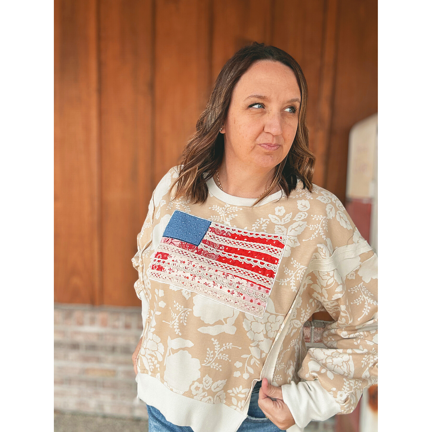 Simply Southern Simply Southern Pullover Washed Flag