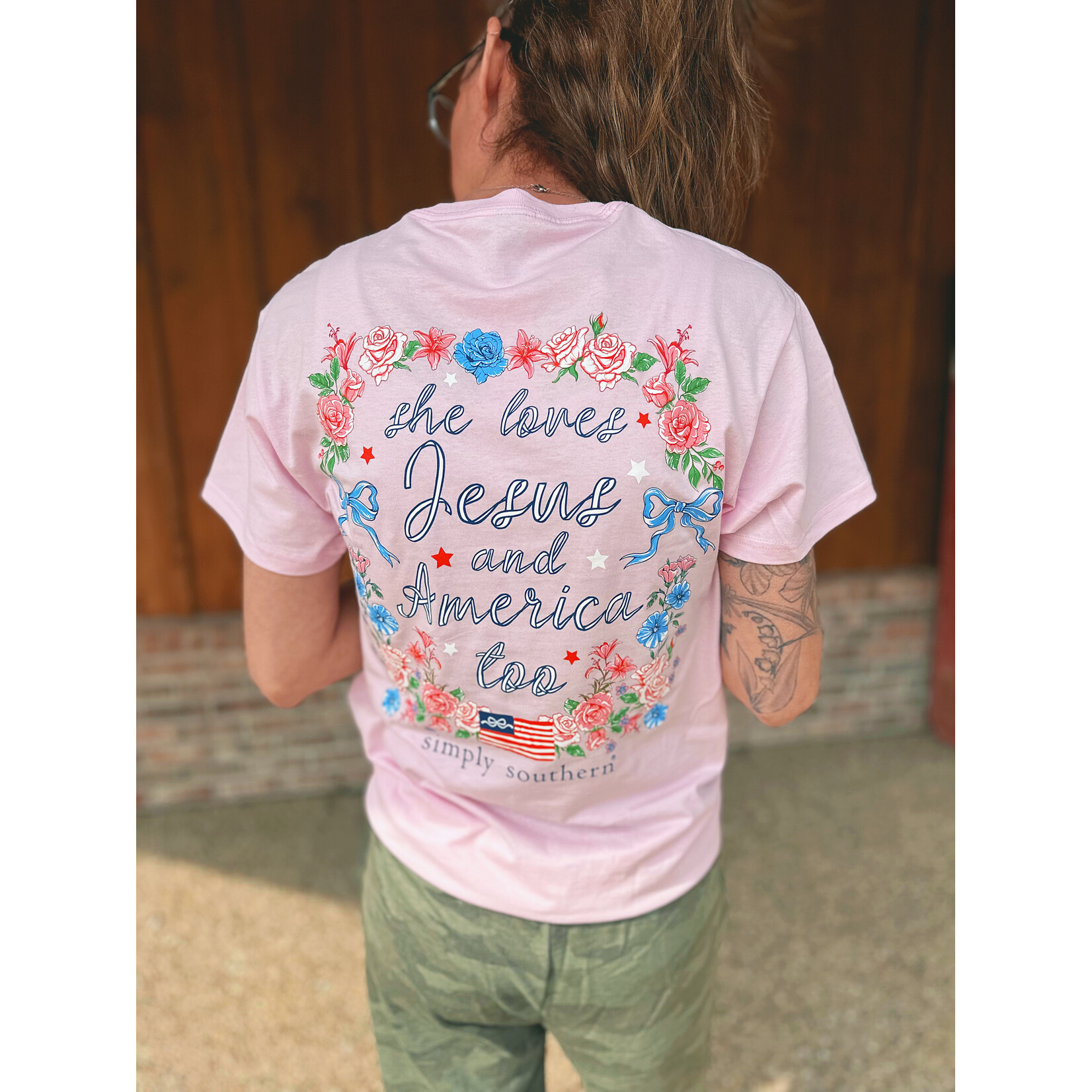 Simply Southern Simply Southern Short Sleeve Tee Jesus Peony