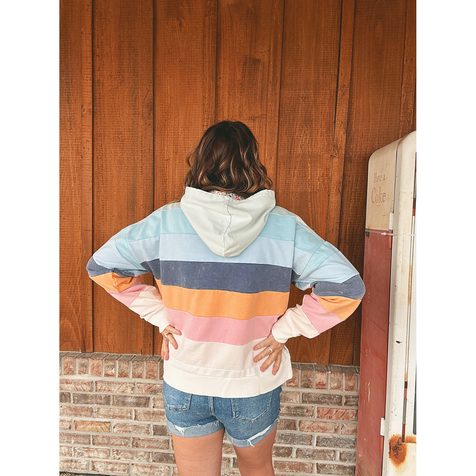 Simply Southern Simply Southern Washed Striped Hoodie Multi