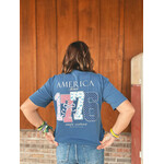 Simply Southern Simply Southern Mineral Wash Short Sleeve Tee America Overcast
