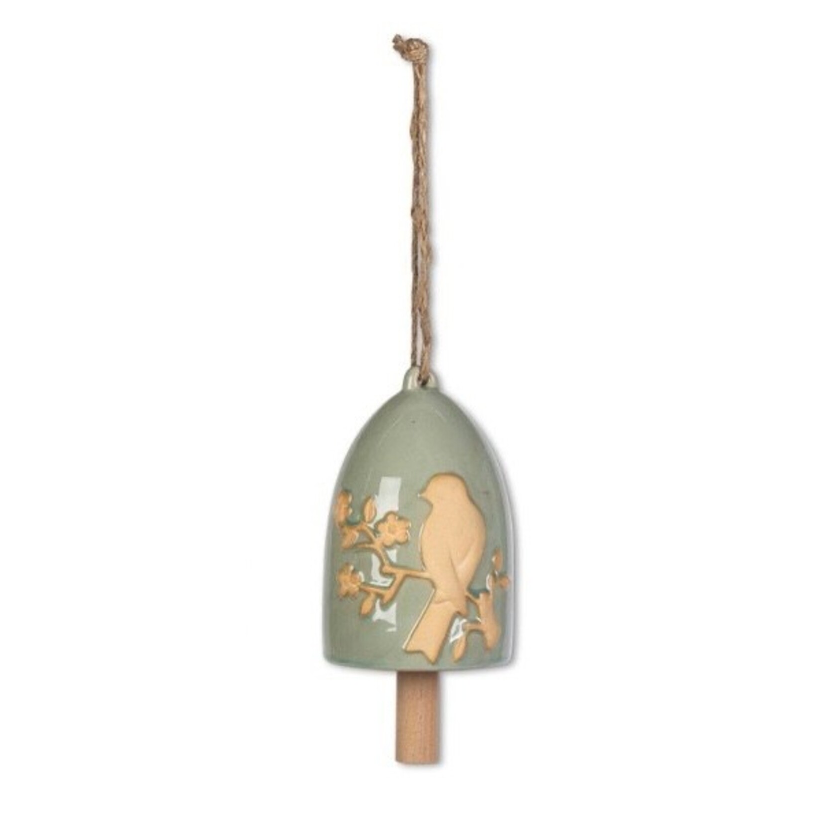 Gerson Ceramic Bird Chime Green