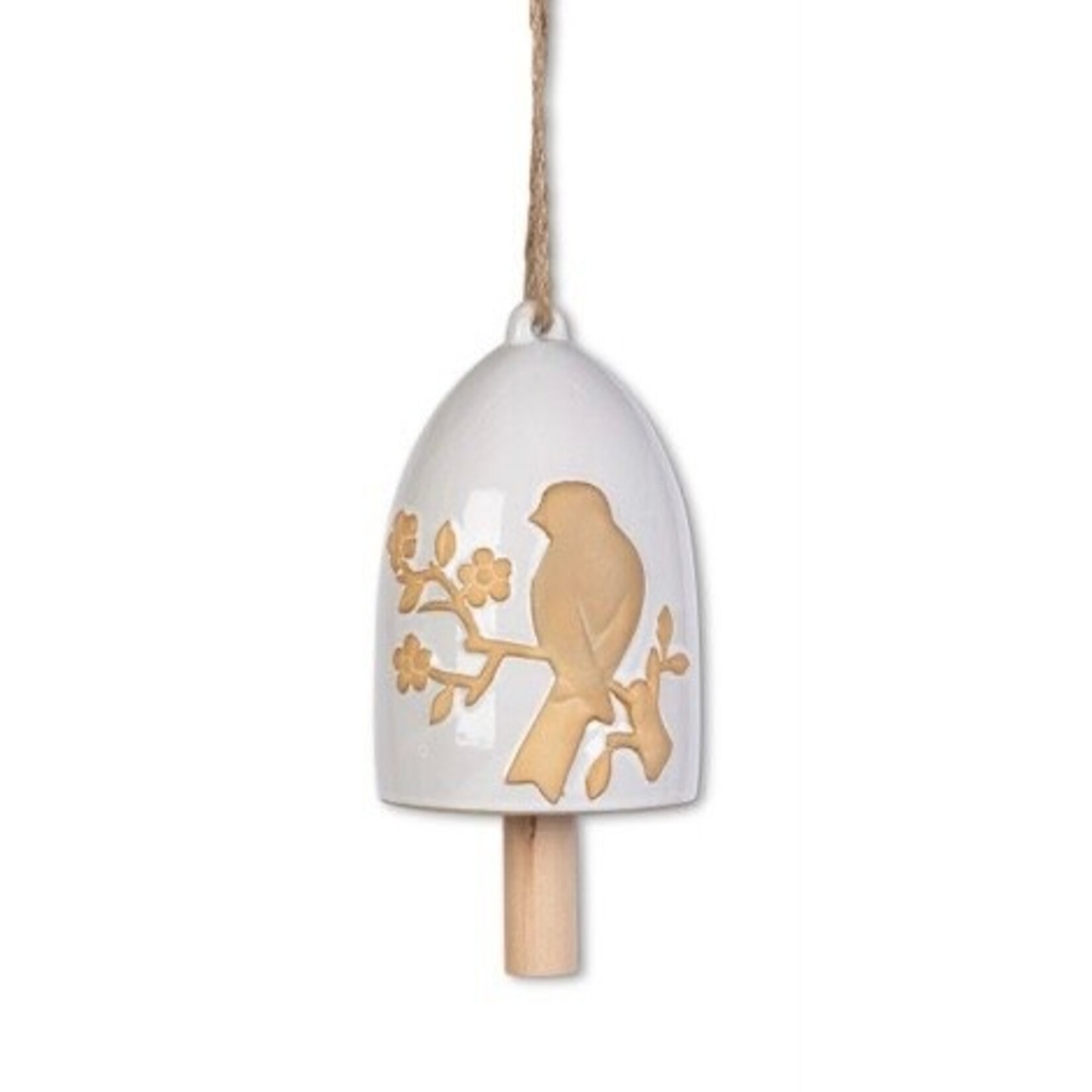 Gerson Ceramic Bird Chime White