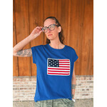 Zenana Zenana American Flag Tee Light Navy