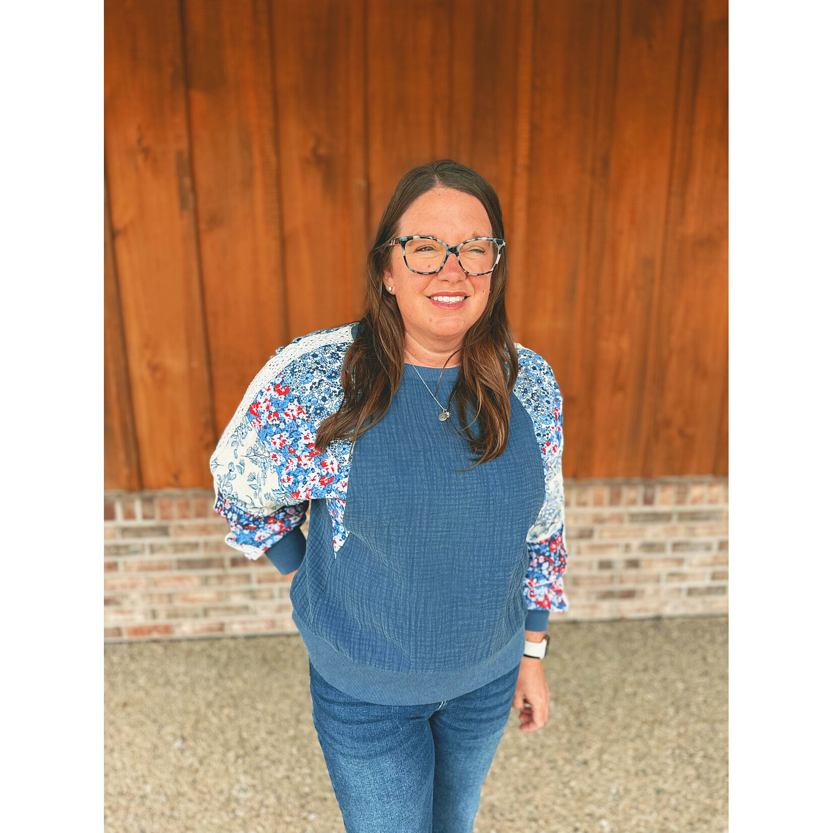 Simply Southern Simply Southern Floral Americana Pullover