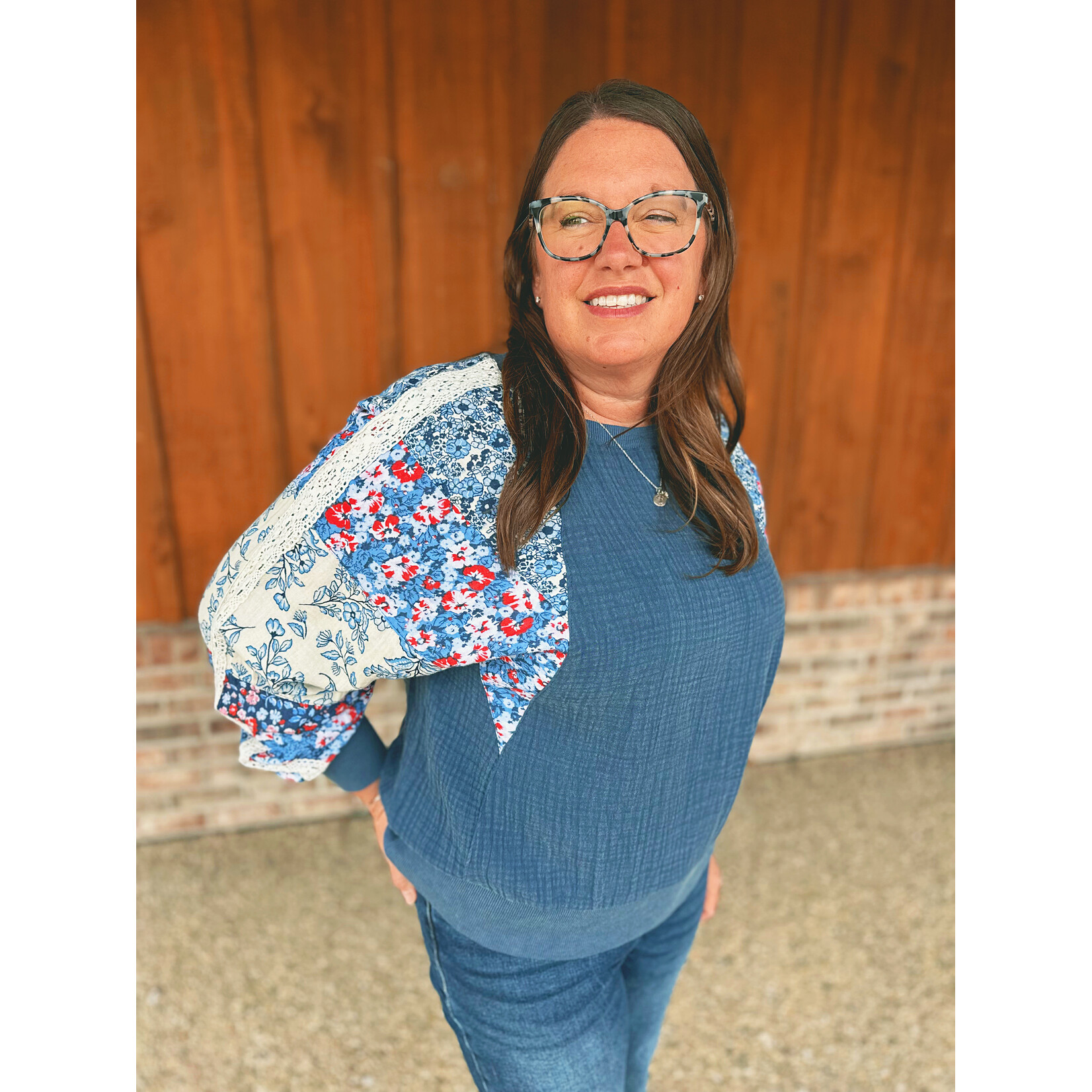 Simply Southern Simply Southern Floral Americana Pullover