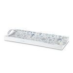 Gerson White & Blue Metal Embossed Tray Large