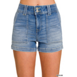 Zenana Zenana Utility Pocket Denim Shorts 9602