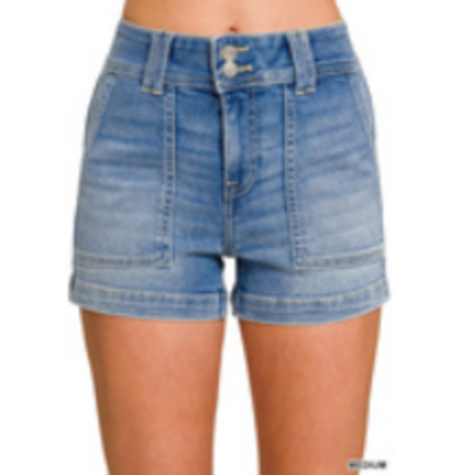 Zenana Zenana Utility Pocket Denim Shorts 9602