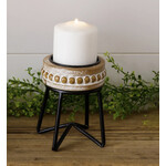 Audrey’s Beaded Pillar Candle Stand Large